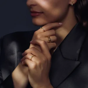 Santa Maria del Fiore 925 sterling zilver gold plated ringen met gekleurde zirkonia stenen