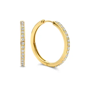 Santa Maria della Base 925 sterling zilver gold plated Creolen met zirkonia stenen