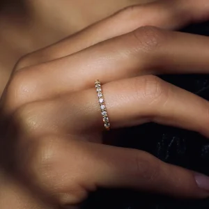 Santa Maria della Base 925 sterling zilver gold plated ring met zirkonia stenen