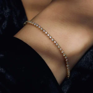 Santa Maria della Base 925 sterling zilver gold plated armband met zirkonia stenen