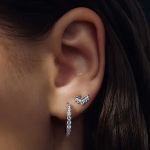 Santa Maria della Base 925 sterling zilveren oorringen met zirkonia stenen