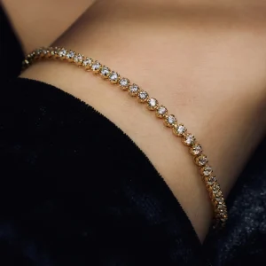 Santa Maria della Base 925 sterling zilver gold plated armband met zirkonia stenen