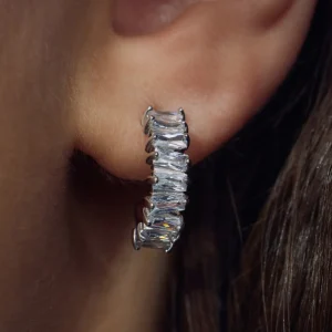 Santa Maria della Base 925 sterling zilveren oorringen met zirkonia stenen