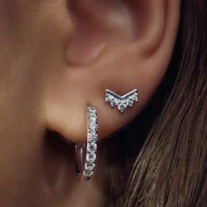 Santa Maria della Base 925 sterling zilveren oorringen met zirkonia stenen