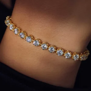 Santa Maria della Base 925 sterling zilver gold plated armband met zirkonia stenen