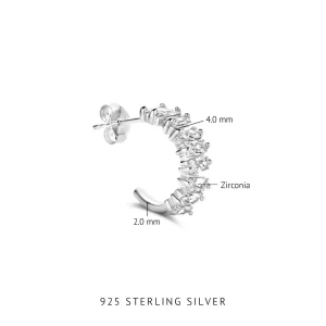 Santa Maria della Base 925 sterling zilveren oorringen met zirkonia stenen