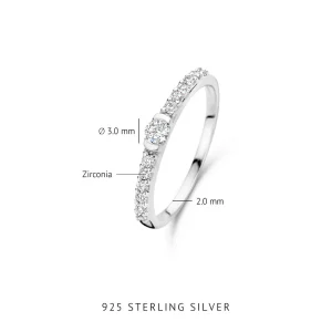 Santa Maria della Base 925 sterling zilveren ring met zirkonia stenen
