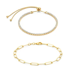 Sorprendimi 925 sterling zilver gold plated armband giftset