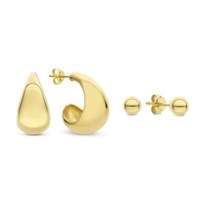 Sorprendimi 925 sterling zilveren gold plated oorbellen set