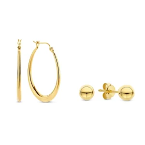 Sorprendimi 925 sterling zilver gold plated oorbellen set