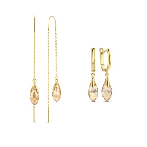 Sorprendimi 925 sterling zilver gold plated oorbellen set