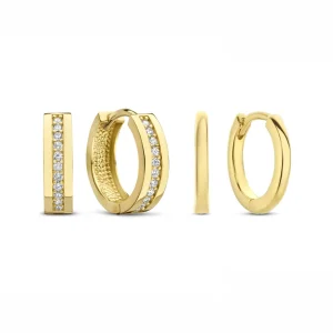 Sorprendimi 925 sterling zilveren gold plated orringen met zirkonia stenen