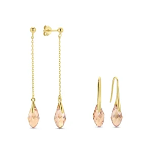 Sorprendimi 925 sterling zilver gold plated oorbellen set