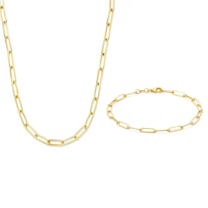 Sorprendimi 925 sterling zilver gold plated Ketting en armband giftset