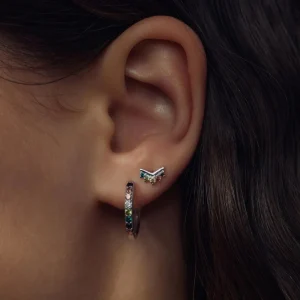 Sorprendimi 925 sterling zilveren oorbellen bezet met gekleurde zirkonia stenen