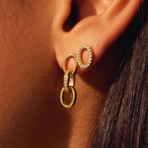 Sorprendimi 925 sterling zilveren gold plated oorbellen set