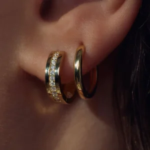 Sorprendimi 925 sterling zilver gold plated oorbellen bezet met zirkonia steentjes