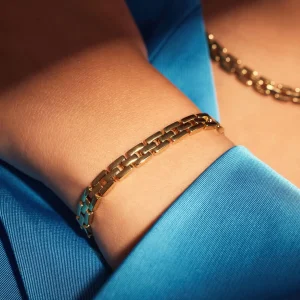 Sorprendimi 925 sterling zilver gold plated Ketting en armband giftset