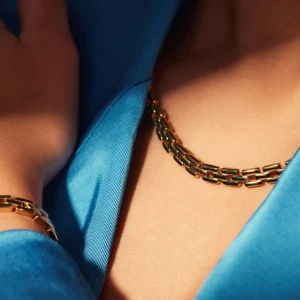 Sorprendimi 925 sterling zilver gold plated Ketting en armband giftset