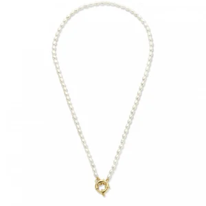 Sorprendimi 925 sterling zilver gold plated Ketting en armband Giftset met zoetwaterparels