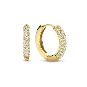 Sorprendimi 925 sterling zilver gold plated oorbellen bezet met zirkonia steentjes