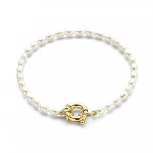 Sorprendimi 925 sterling zilver gold plated Ketting en armband Giftset met zoetwaterparels