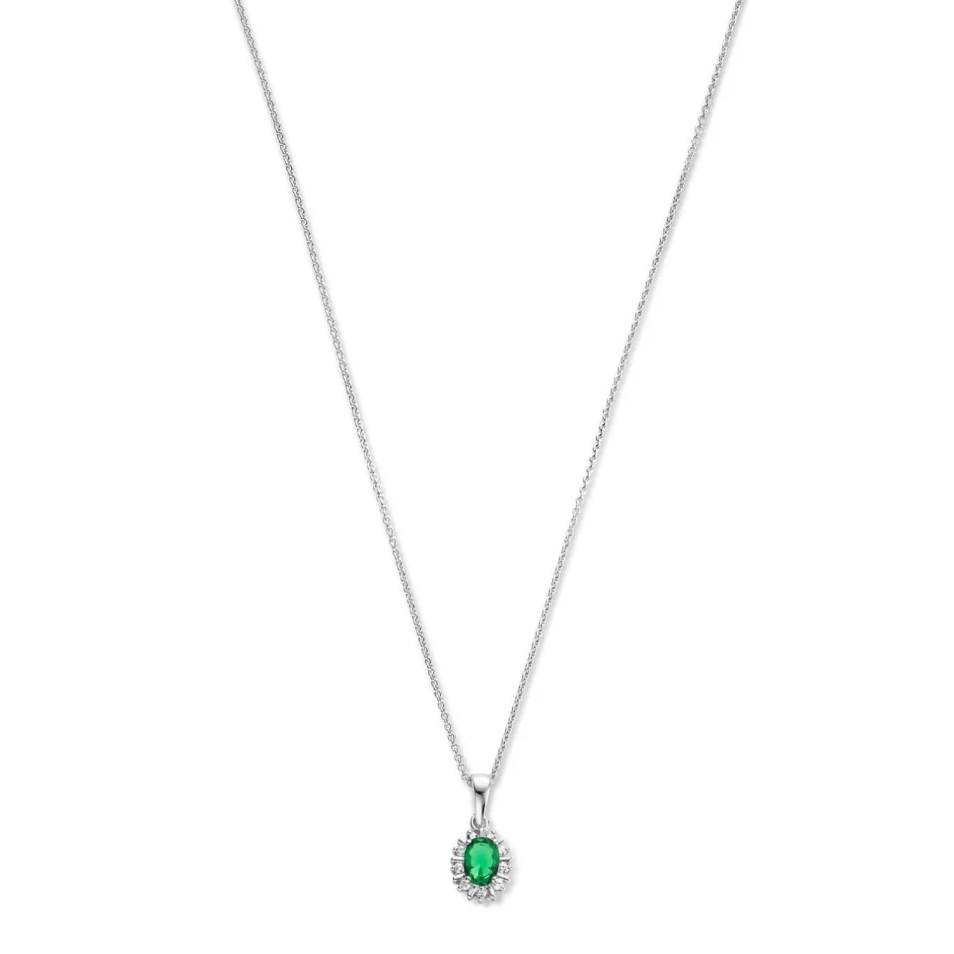 sorprendimi__sterling_zil_5-24.webp Sorprendimi 925 sterling zilver Ketting en Oorknoppen Giftset met groene zirkonia stenen