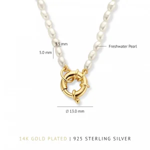 Sorprendimi 925 sterling zilver gold plated Ketting en armband Giftset met zoetwaterparels