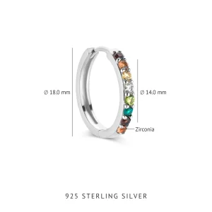 Sorprendimi 925 sterling zilveren oorbellen bezet met gekleurde zirkonia stenen