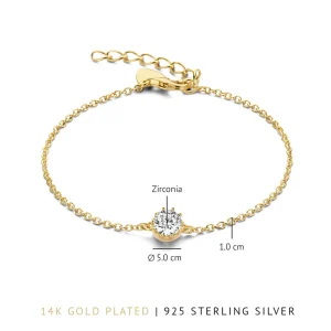 Sorprendimi 925 sterling zilveren gold plated ketting en armband giftset