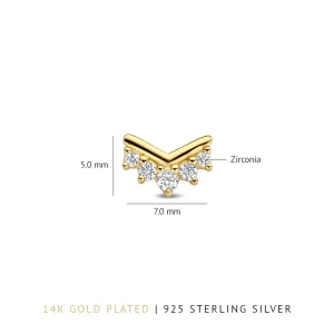 Sorprendimi 925 sterling zilver gold plated oorbellen bezet met zirkonia steentjes