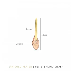 Sorprendimi 925 sterling zilveren gold plated Ketting en Oorhangers Giftset