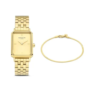 Sorprendimi goudkleurig horloge en 925 sterling zilveren gold plated armband