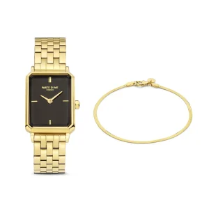 Sorprendimi goudkleurig horloge en 925 sterling zilveren gold plated armband